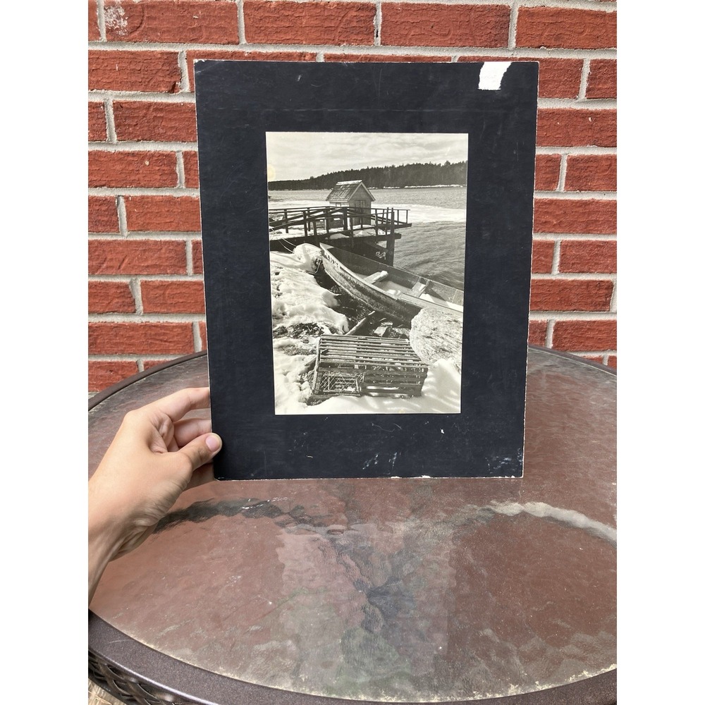 1970s Shoreline Pier Beach Waves Sea Still Life Snapshot Vintage Photo